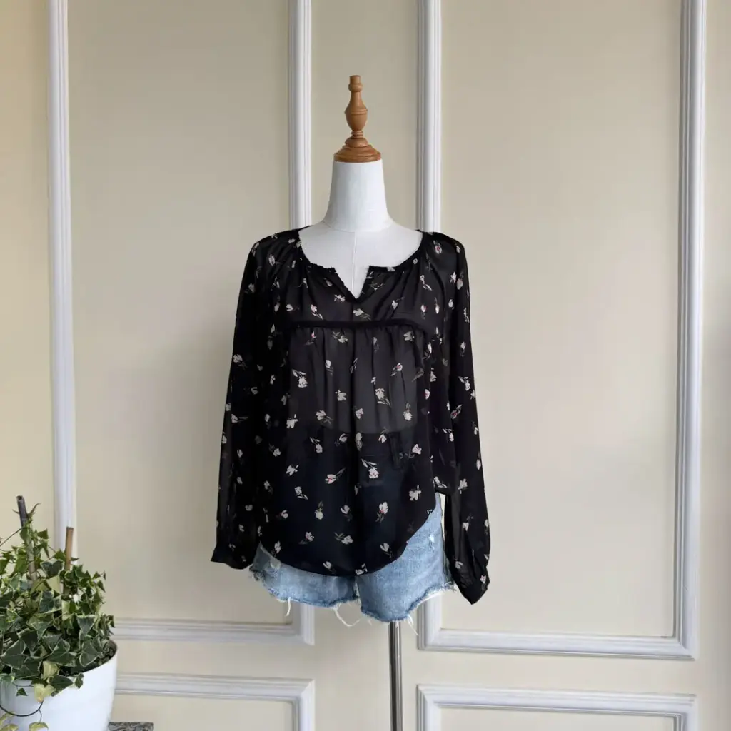 HB SS25-235 FLORAL CHIFFON TOP