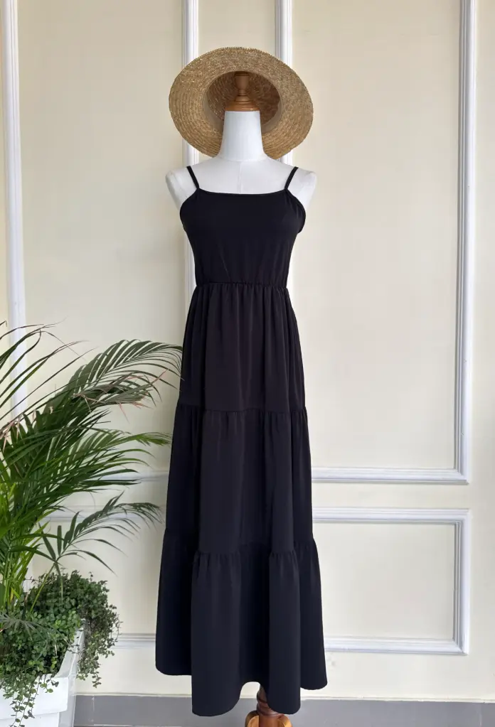 HB SS25-349 SOLID MAXI DRESS