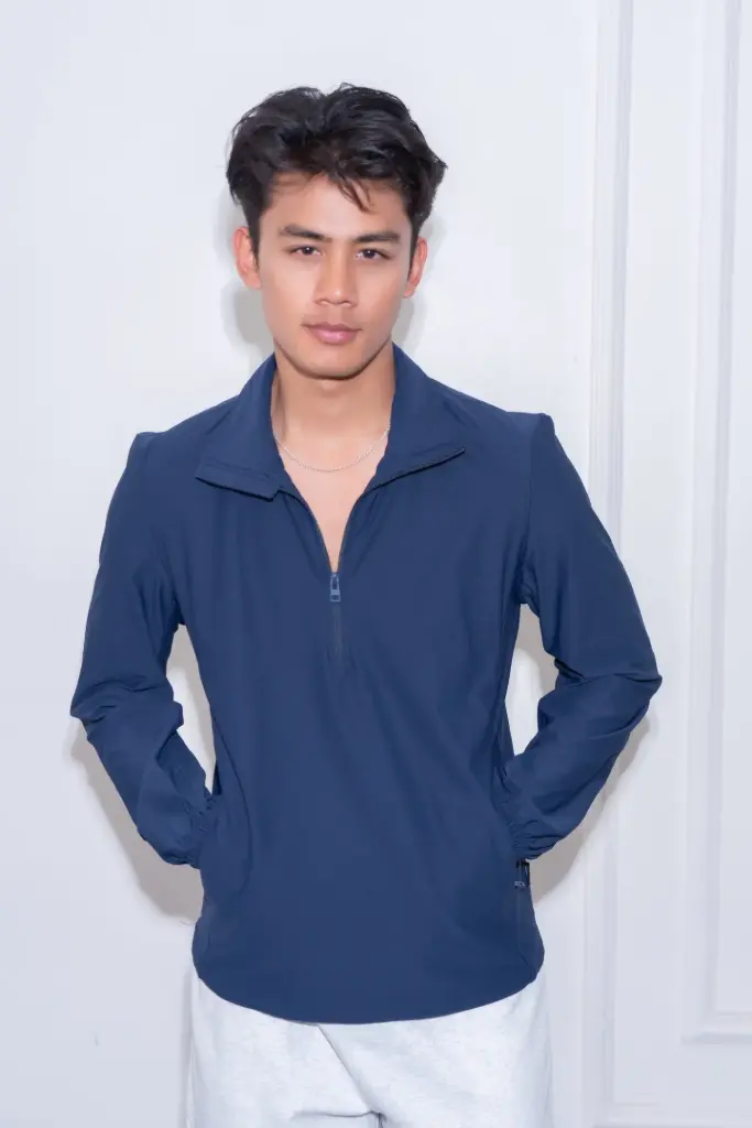 3.66555 BMD SS26-06 QUARTER ZIP OUTER (NAVY BLUE, S)